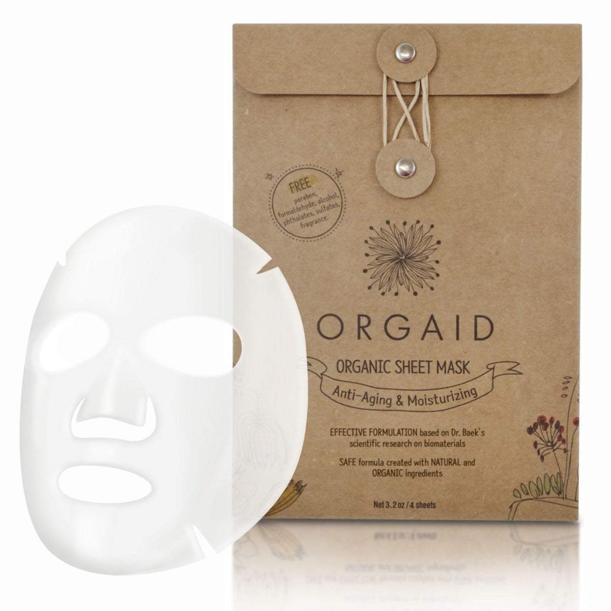 Organic Sheet Mask (Anti-aging & Moisturizing pack of 4)