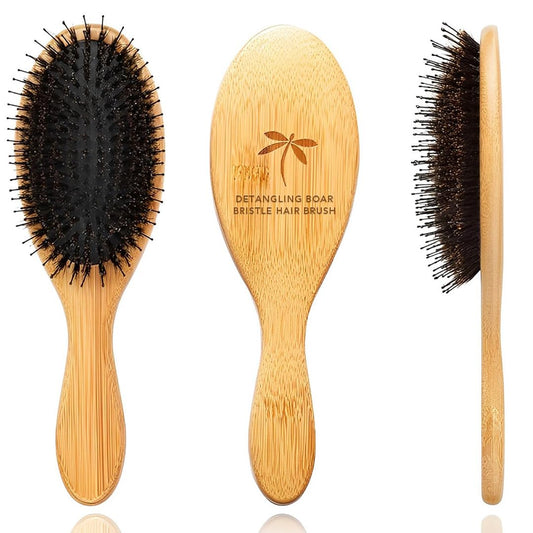 Boar Bristle Hair Brush by Belula - Hair Brushes for Women & Mens Hair Brush Detangler Brush Hairbrush Detangling Brush for Long Curly or Any Type of Hair