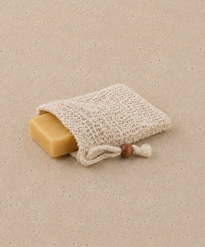 4Pack Soap Pouch 5.5x3.34 inch Cotton Soap Bags with Drawstring Exfoliating Natural Sisal Soap Saver Plastic-Free Soap Net Soap Saver Bag with Mesh Foaming and Drying The Soap for Bath and Shower