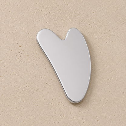 Nuanchu Stainless Steel Gua Sha Facial Tools Guasha for Face Metal Gua Sha Tighten Skin Massage Guasha Beauty Tool for Body Eyes Neck Massager with Travel Pouch Skin Care Gifts (Silver)