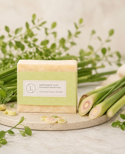 Lemongrass Natural Soap Bar, Handmade Body Soap Gift