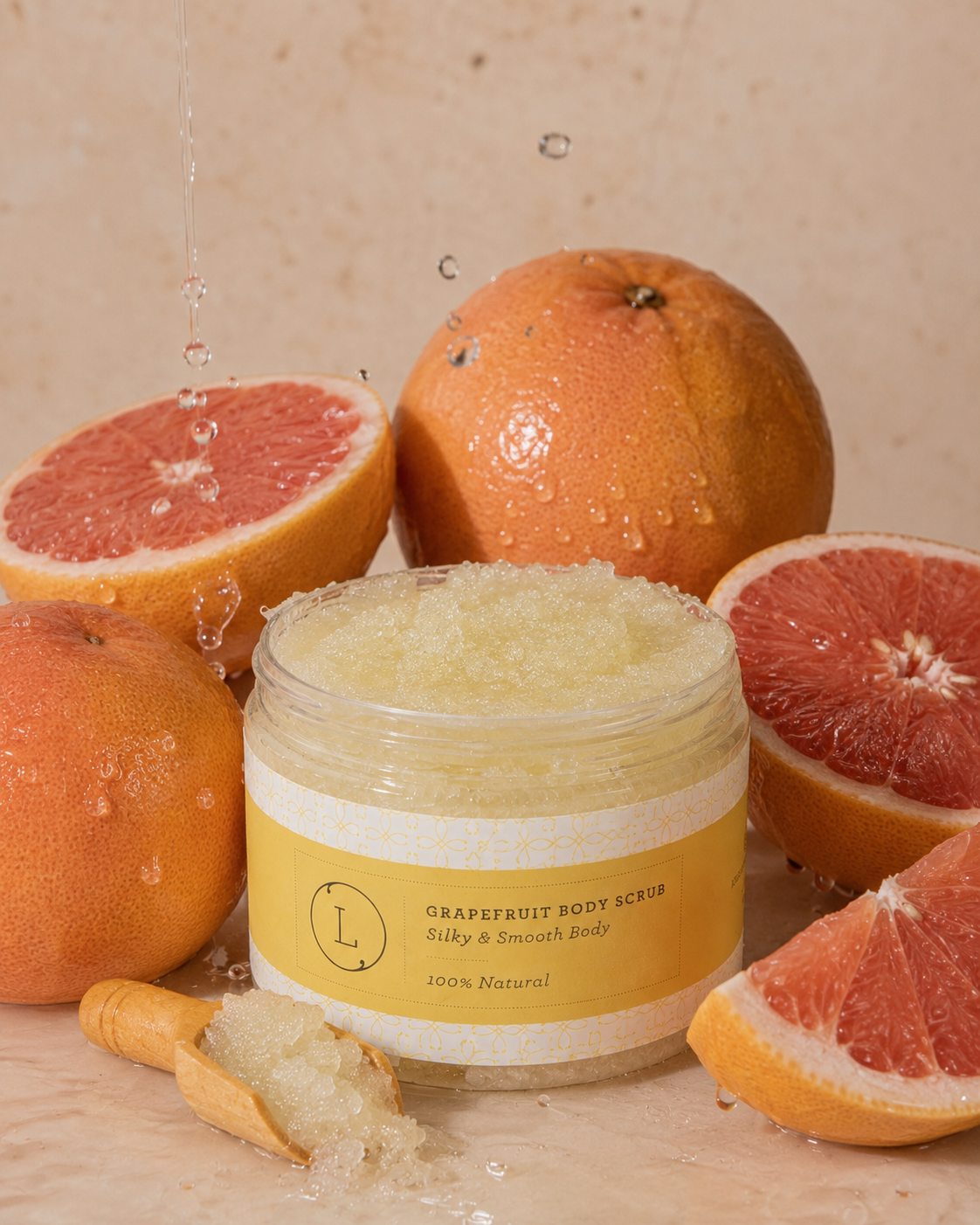 Grapefruit Body Salt Scrub - Moisturizing and fresh