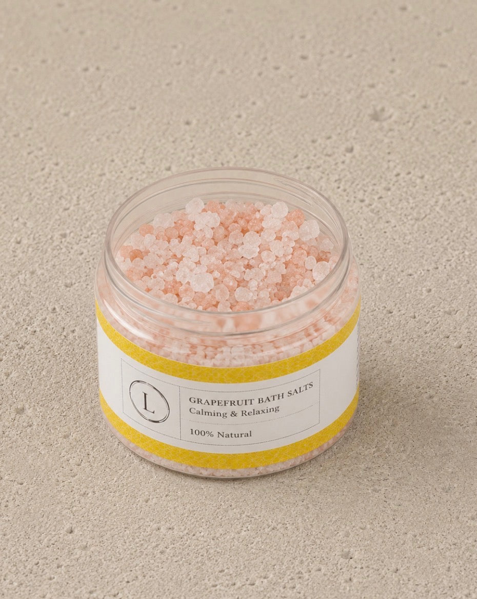 Grapefruit Natural Bath Salt Soak with Dead sea, Epsom and Himalayan salts