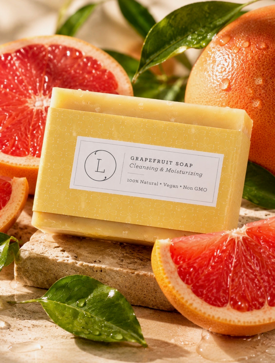 Natural Handmade Soap Bar, Pink Grapefruit Soap