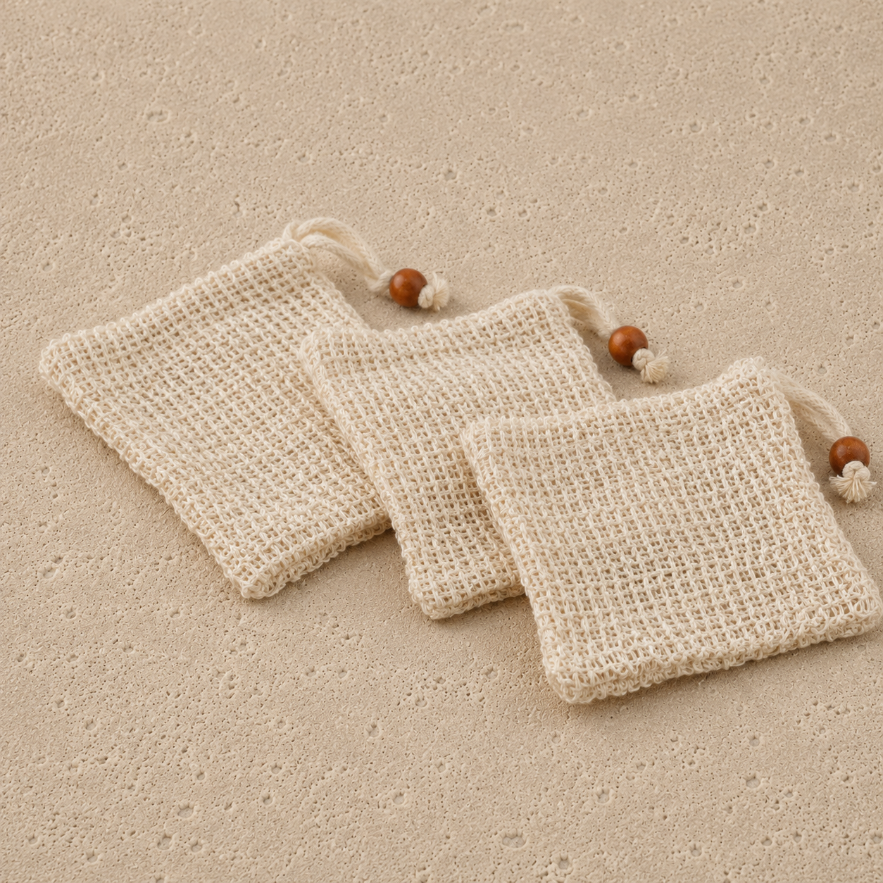 4Pack Soap Pouch 5.5x3.34 inch Cotton Soap Bags with Drawstring Exfoliating Natural Sisal Soap Saver Plastic-Free Soap Net Soap Saver Bag with Mesh Foaming and Drying The Soap for Bath and Shower